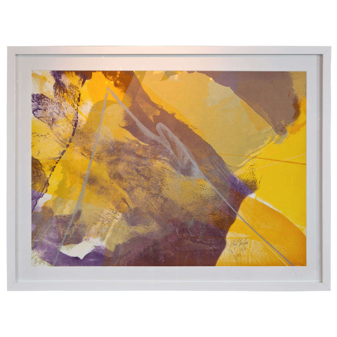 Yellow, Purple, Lavender Paul Jenkins Original Lithograph For Sale