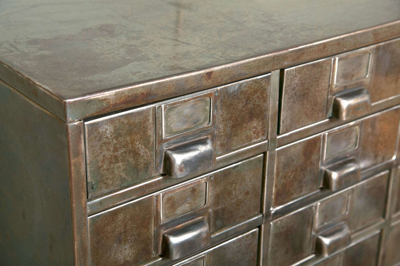 27 Industrial Drawer Metal Cabinet . Stripped & Polished - Great for a kitchen or Office.