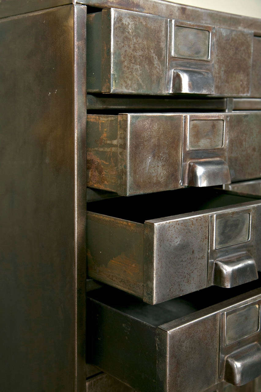 vintage 27 drawer metal cabinet