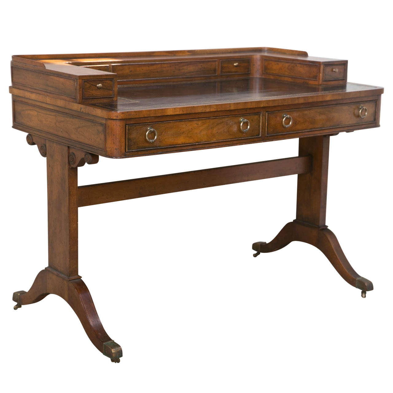 Baker Regency Style Leather Top Desk at 1stDibs