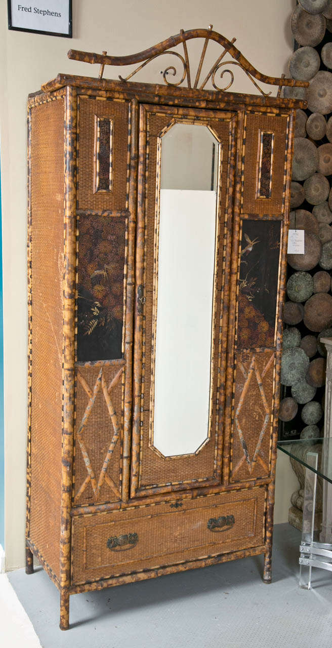 19th c. English Bamboo Armoire at 1stDibs