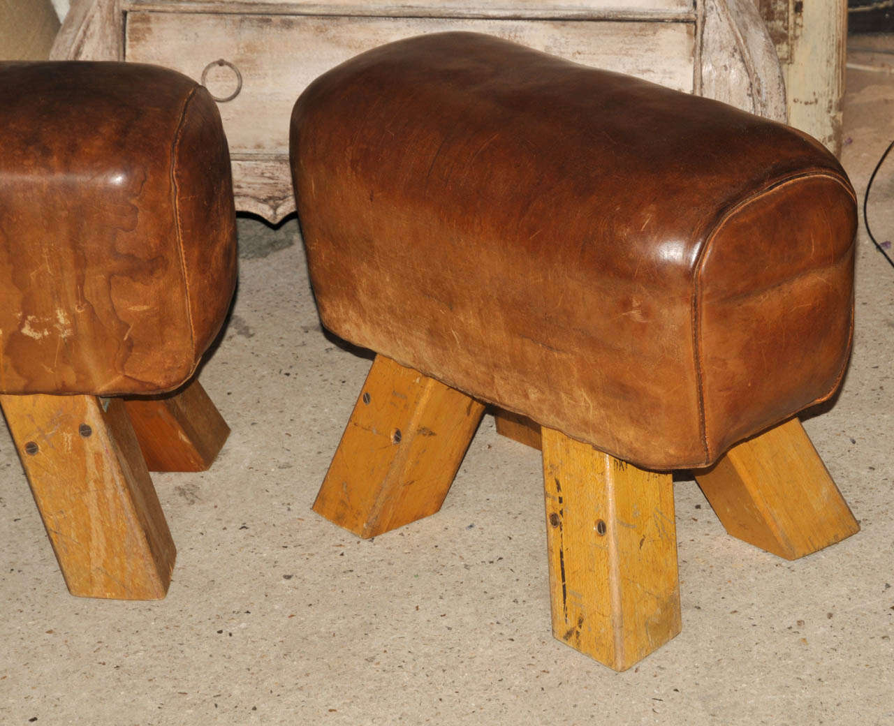 French Pair of 1970-1980's Stools For Sale