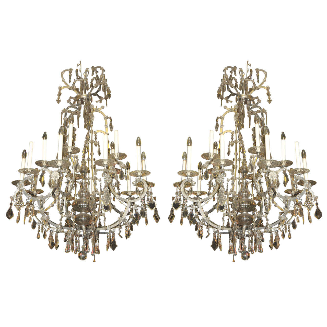 Pair of 1960's Chandeliers For Sale