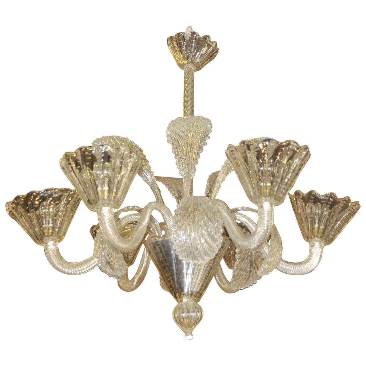 1950's - 60's Murano Glass Chandelier For Sale