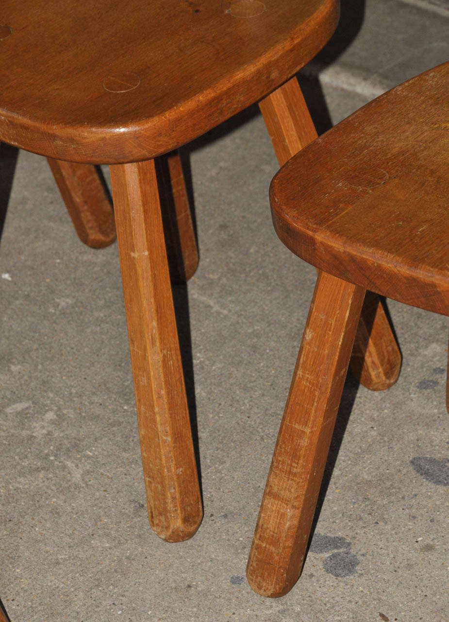 Set of Six 1960's Solide Oak Chairs For Sale 3