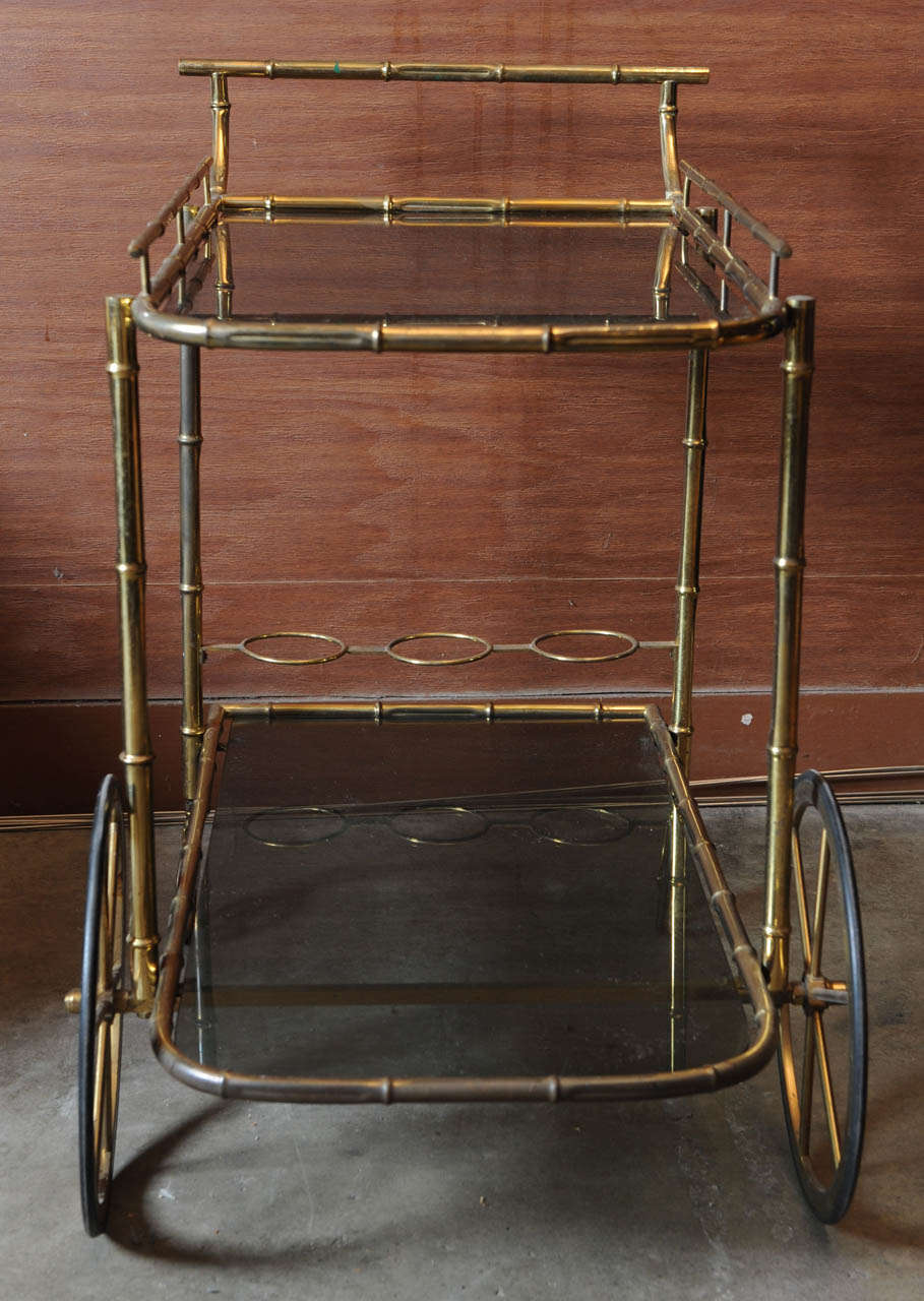 Tea or Drinks Trolley Bar Cart Attributed to Jacques Adnet In Excellent Condition In Amsterdam, NL