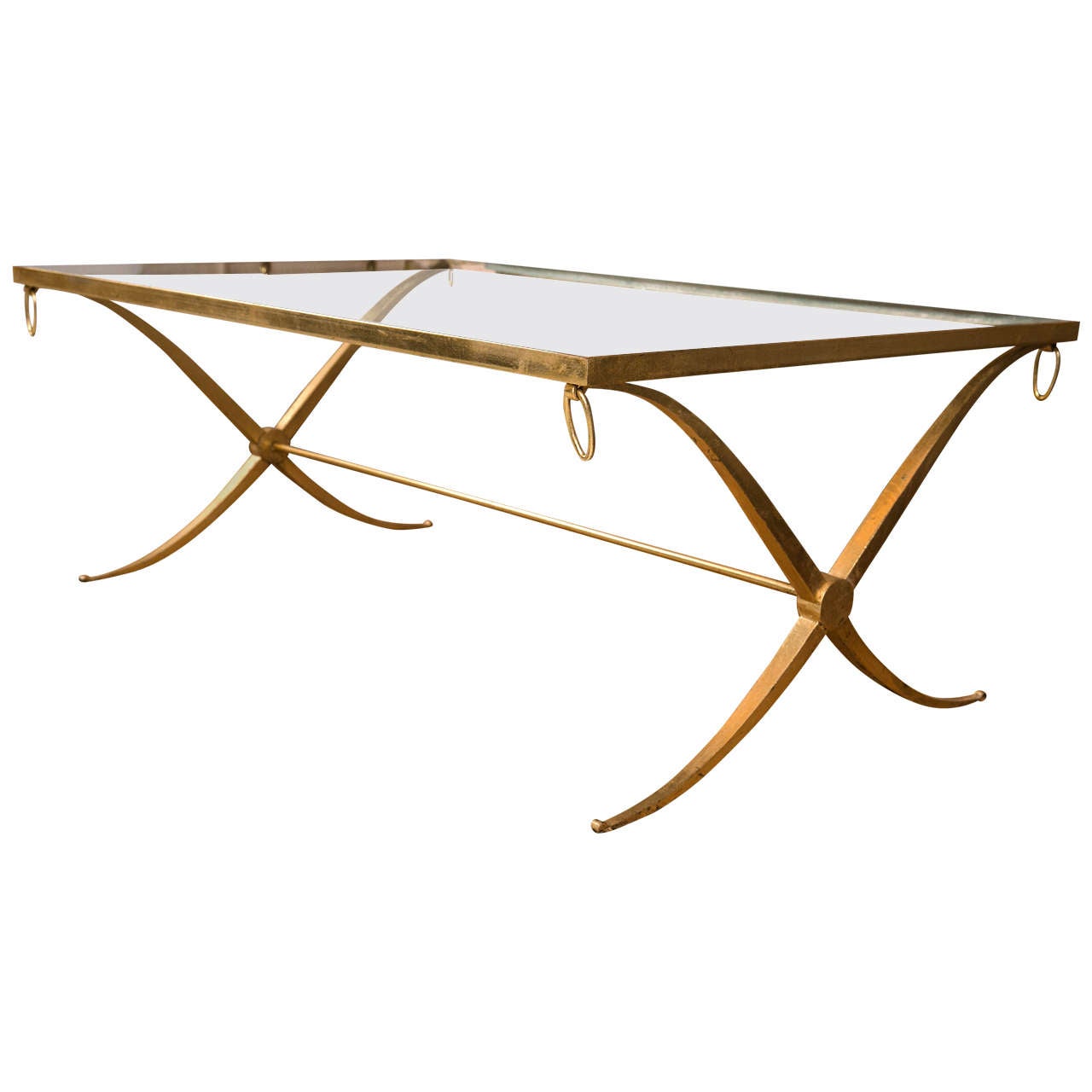 Mid-Century Modern Gilt Iron Low Table