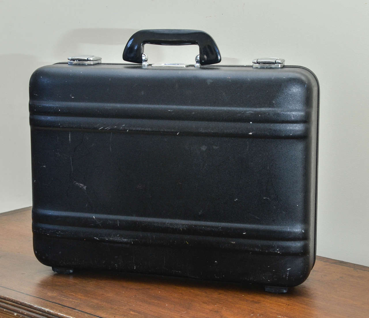 Aluminum Rare Halliburton Matte Black Briefcase, Late 1970s For Sale