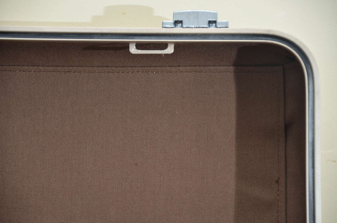 Halliburton 1970s Gold Toned Aluminum Suitcase In Excellent Condition In Southampton, NY