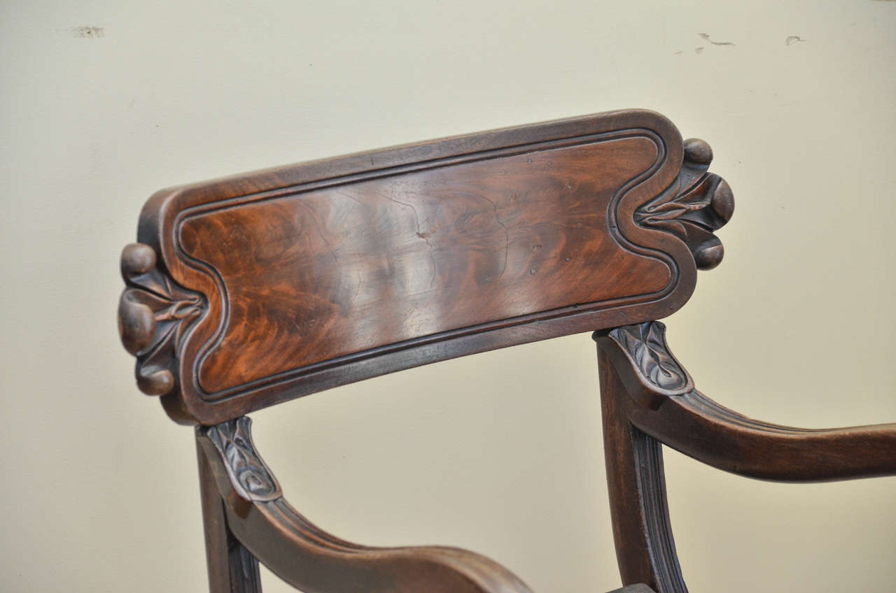 Early 19th Century Set of Nine English Mahogany Late Regency Dining Chairs For Sale