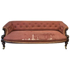 English William IV Sofa Carved Mahogany Arms and Legs