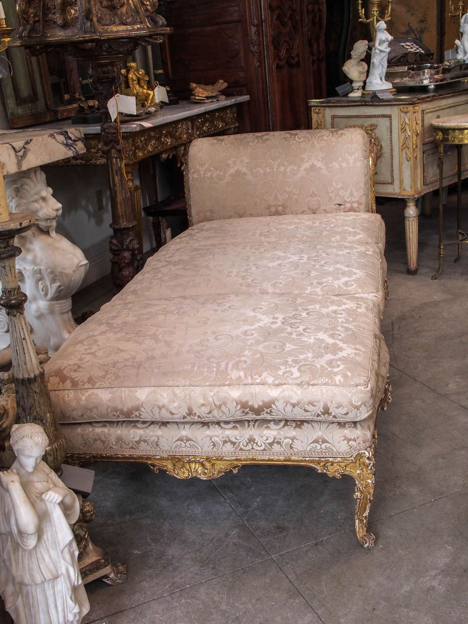 19th Century LXV Giltwood Chaise 3
