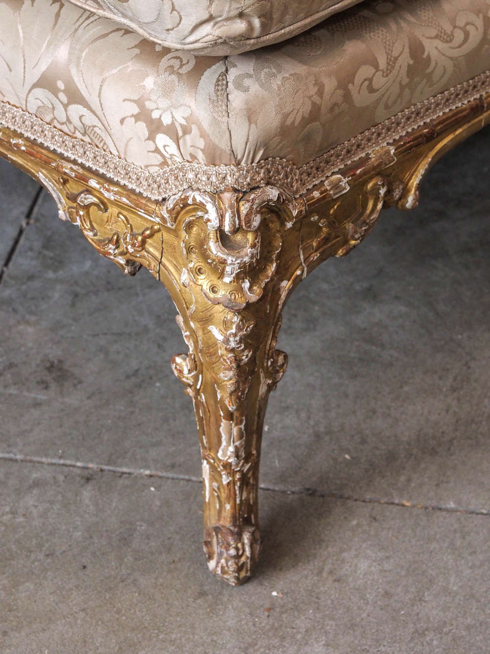 19th Century LXV Giltwood Chaise 4