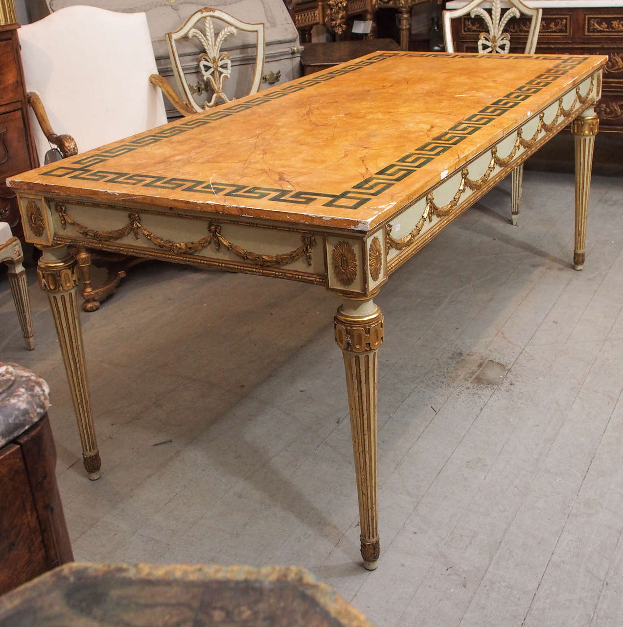 Belle Epoch Painted and Carved Italian Table For Sale 2