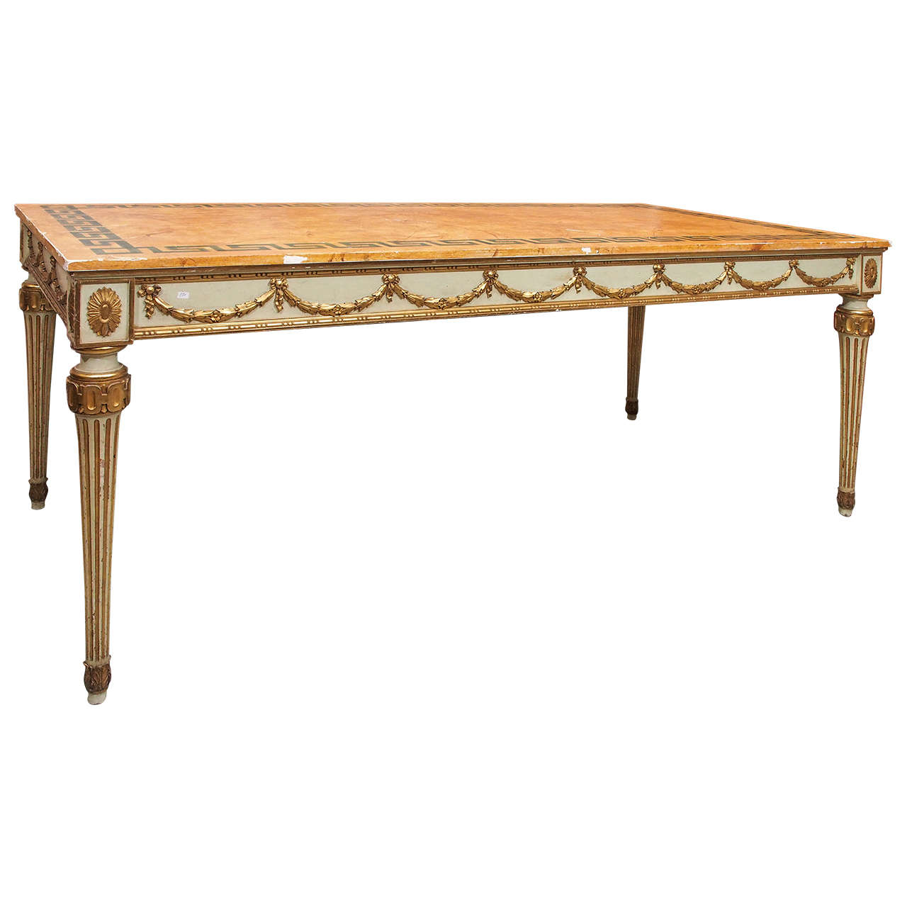 Table italienne Belle Époque peinte et sculptée en vente