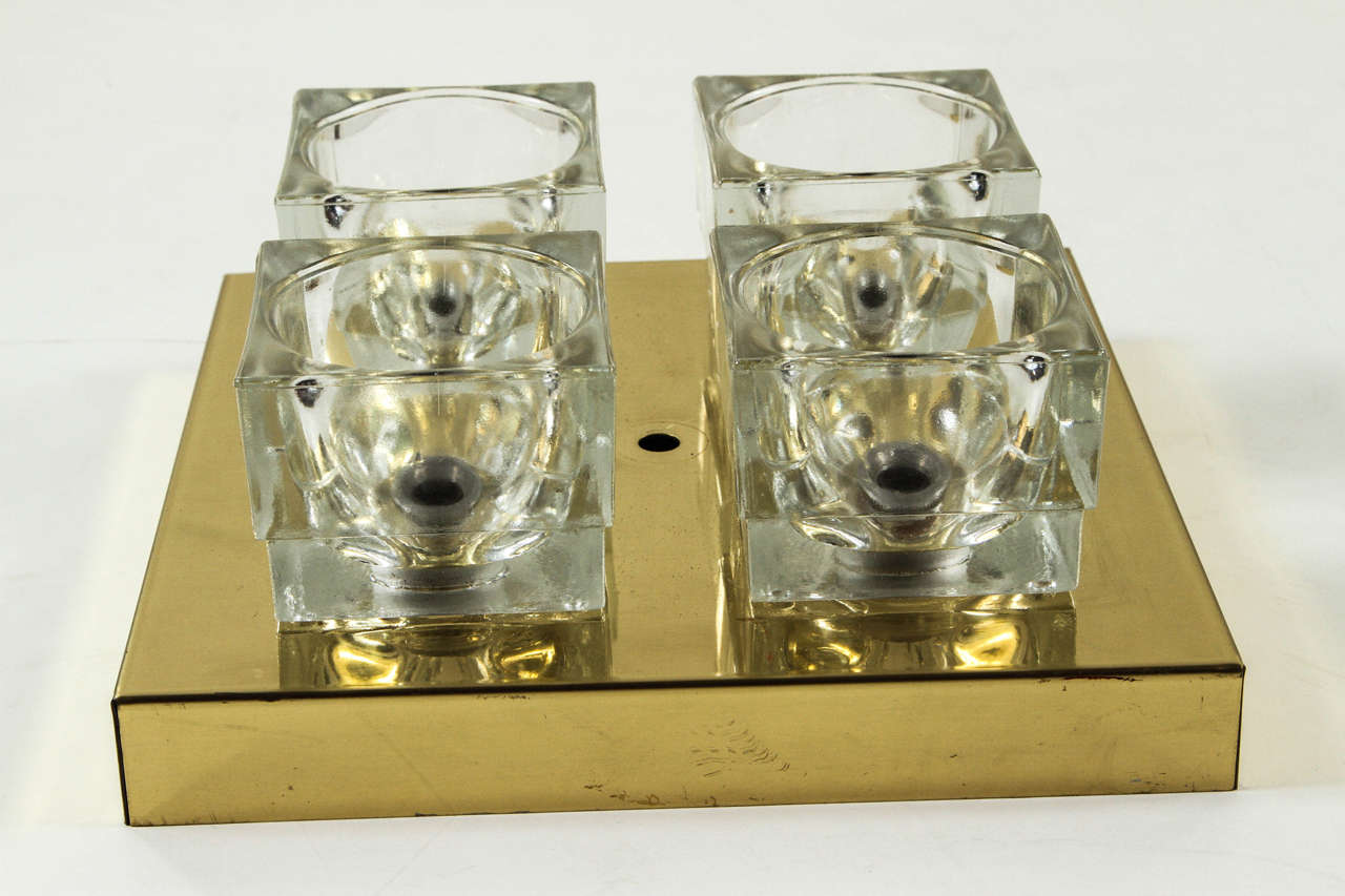 Sciolari Modernist Glass Cube Sconces For Sale 3