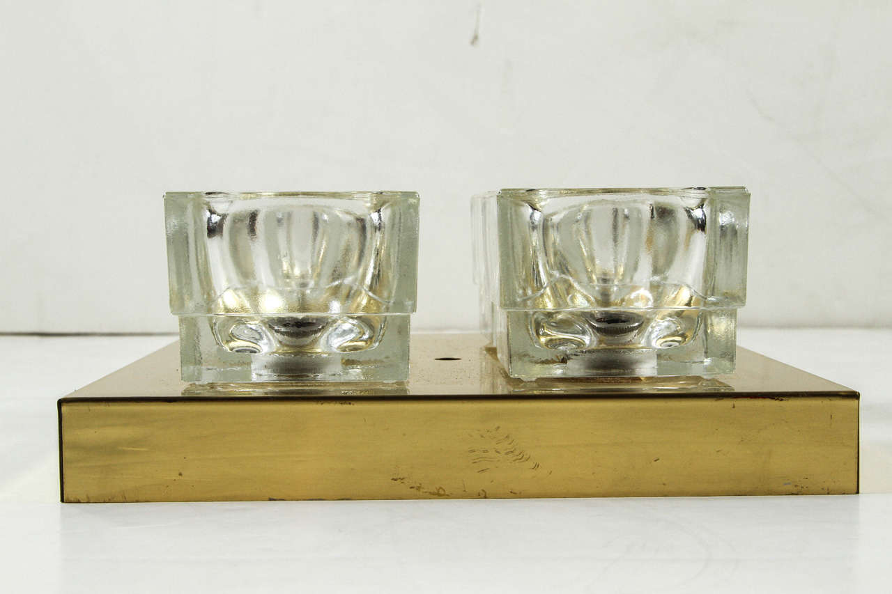 Sciolari Modernist Glass Cube Sconces For Sale 4