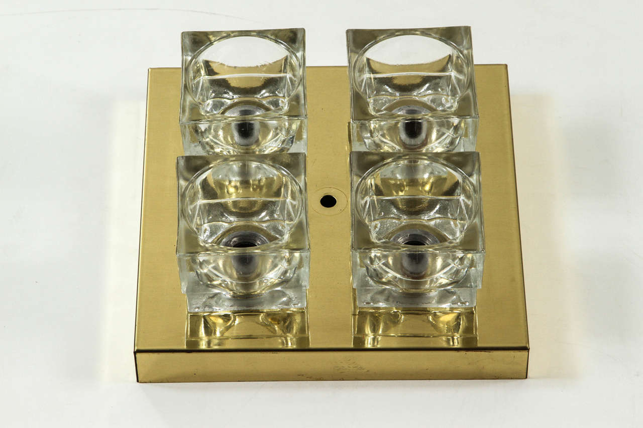 Sciolari Modernist Glass Cube Sconces For Sale 5