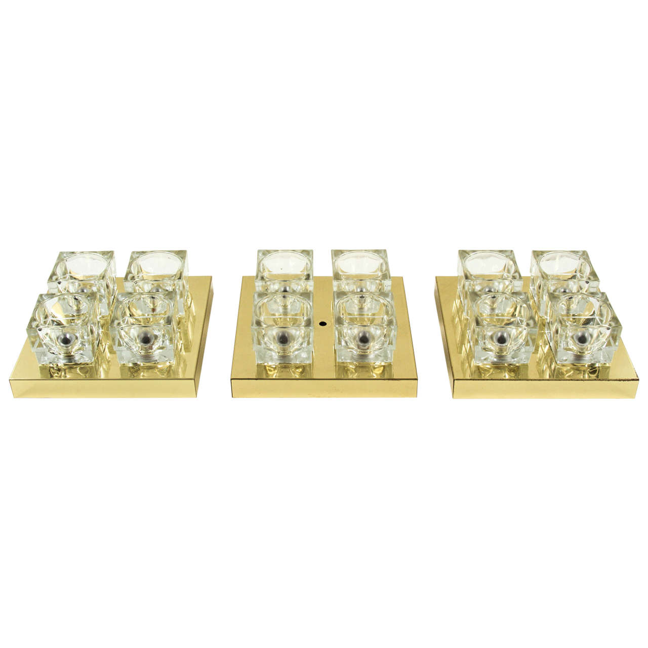 Sciolari Modernist Glass Cube Sconces For Sale