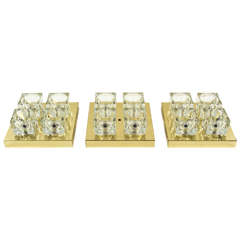 Sciolari Modernist Glass Cube Sconces