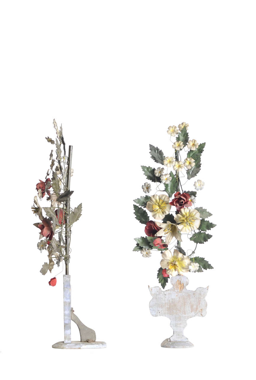 19th century pair of palms with floral pattern.