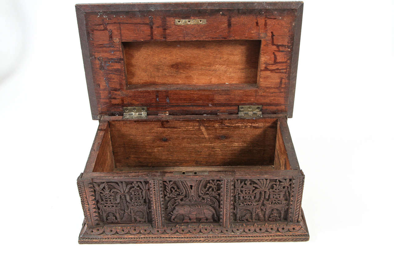 Antique Carved Wood Box 1