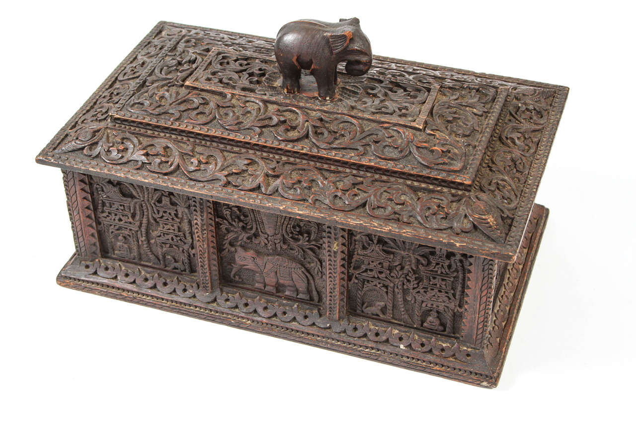 Antique Carved Wood Box 2