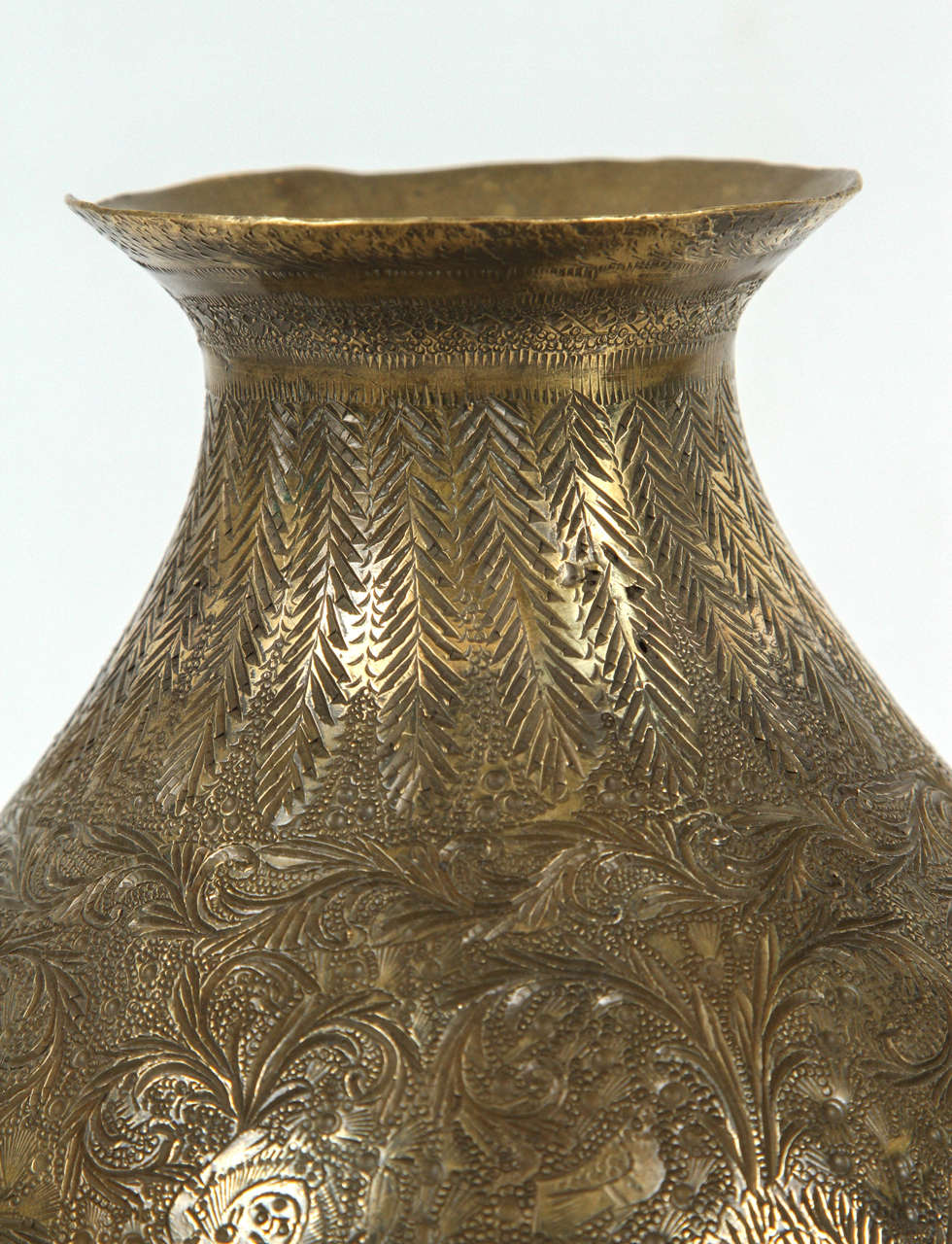 Islamic Pair of Indo-Persian Brass Vases