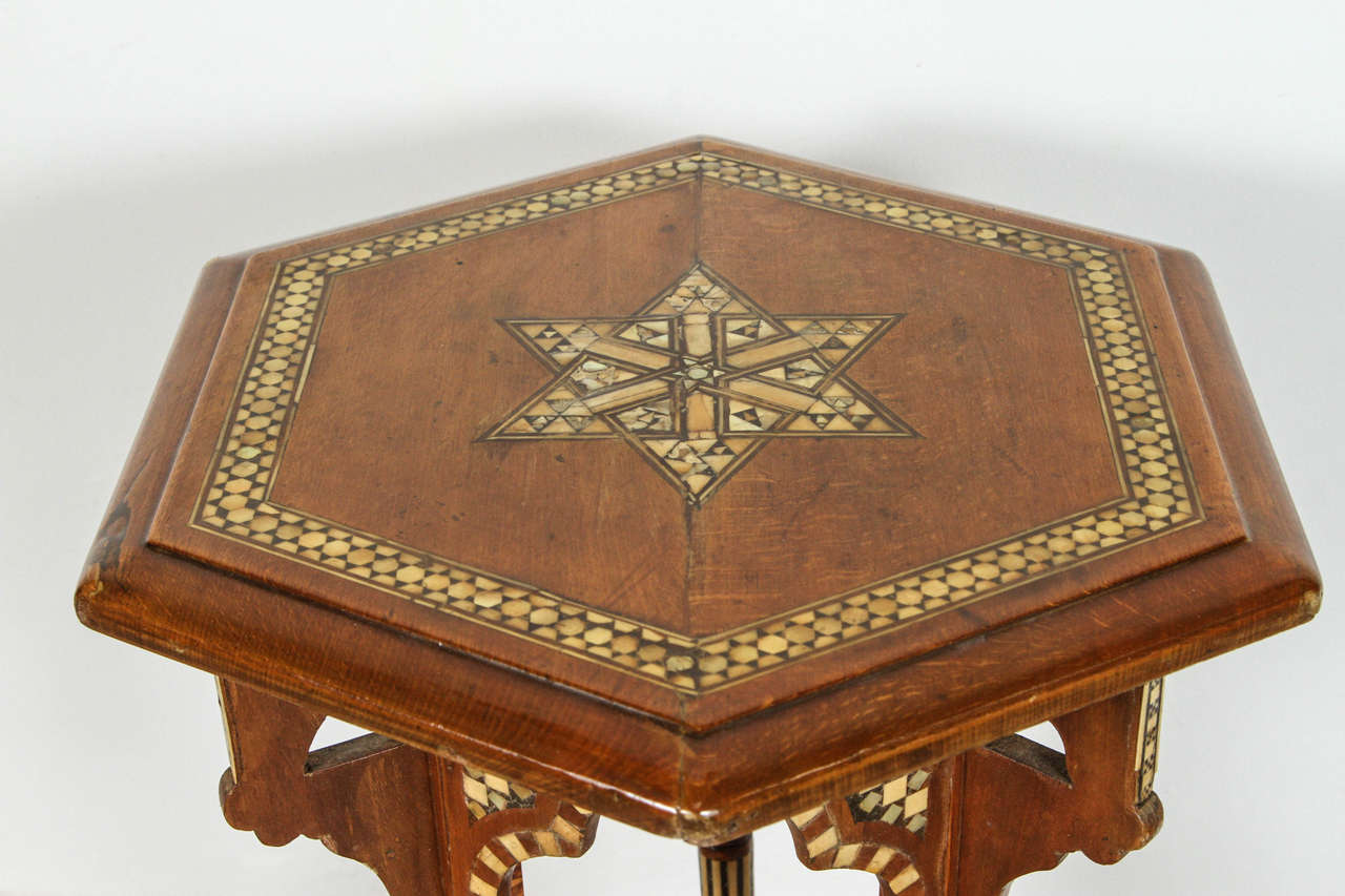 Inlay Moorish Hexagonal Side Table