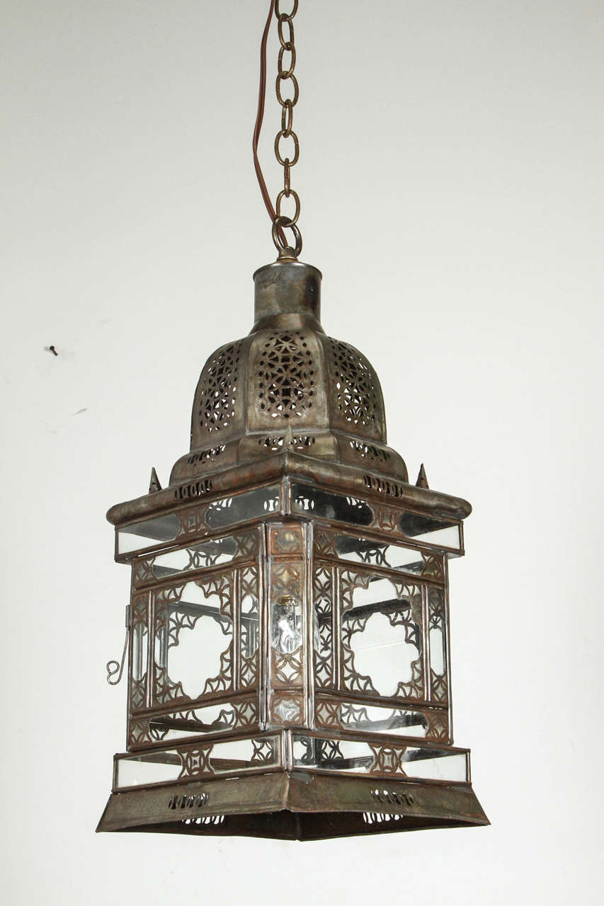 Moorish Moroccan Hanging Glass Lantern