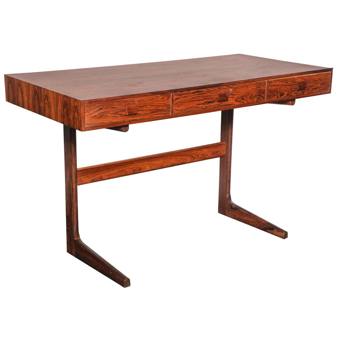 Small Scaled Rosewood Desk with Three Pencil Drawers by Georg Petersens