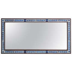 Rosewood Mirror by Haslev with Inset Handmade Royal Copenhagen Tiles