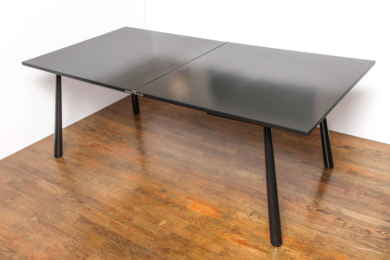 Black Lacquered Flip-Top Dining Table by T.H. Robsjohn Gibbings 2