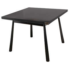 Black Lacquered Flip-Top Dining Table by T.H. Robsjohn Gibbings