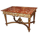 Parcel Gilt Tri Color Gilt And Painted Center Table