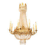 ITALIAN PARCEL GILT AND PAINTED EMPIRE CHANDELIER