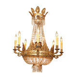 ITALIAN GILT TOLE EMPIRE CHANDELIER
