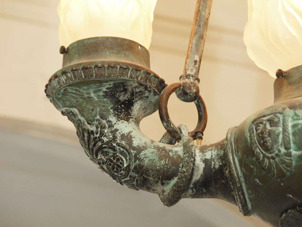 French Empire Bronze Grand Tour Chandelier For Sale 2