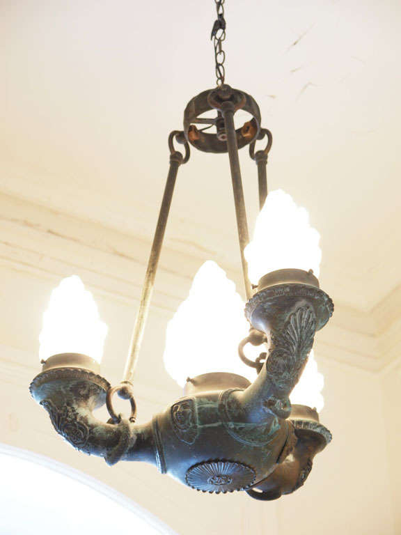 French Empire Bronze Grand Tour Chandelier For Sale 7