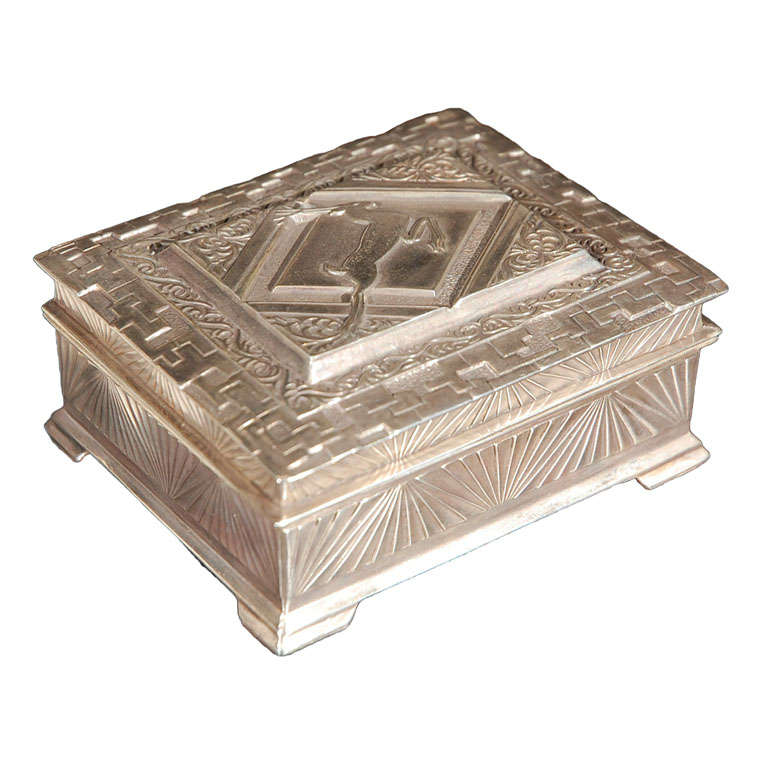 Art Deco Silver Plate Box For Sale at 1stDibs