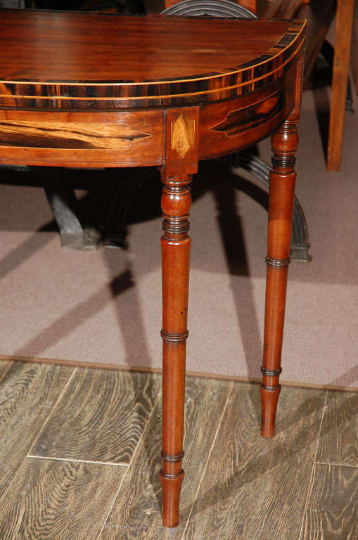 William IV 1830s English Demilune Mahogany Game Table or Console