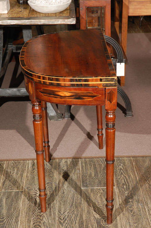 1830s English Demilune Mahogany Game Table or Console 1