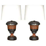 Pair of English Urns as Lamps, Circa 1860