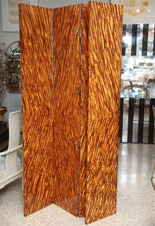 Mid-20th Century Faux Tortoiseshell Double-Sided Screen/ Room Divider