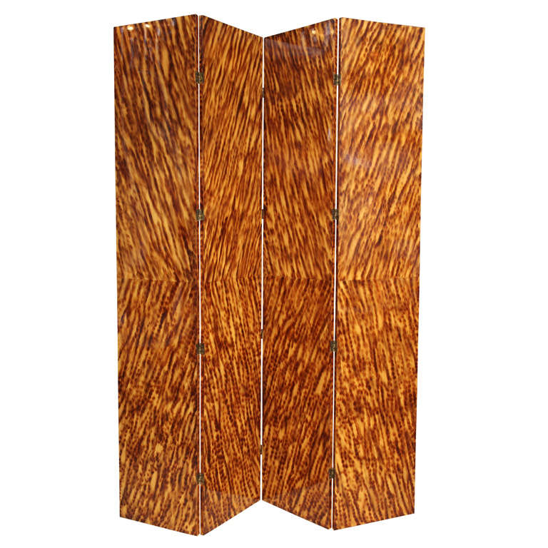 Faux Tortoiseshell Double-Sided Screen/ Room Divider