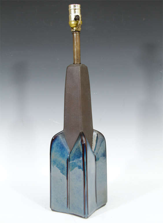 Pair of Mid Century Soholm "Blue Series" Lamps by Einar Johansen