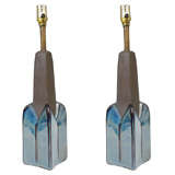 Pair of Mid Century Soholm "Blue Series" Lamps by Einar Johansen Pair of Mid Century Soholm "Blue Series" Lamps by Einar Johansen