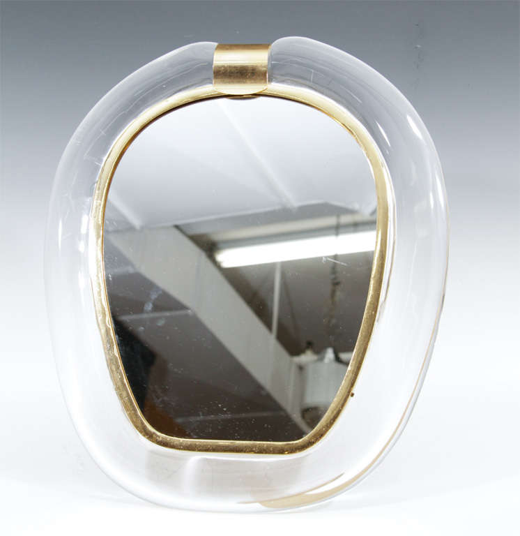 Mid Century Hal Bienenfeld Glass Frame Table Mirror