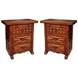 Antique French or French American Vernacular Carved Nightstands 12