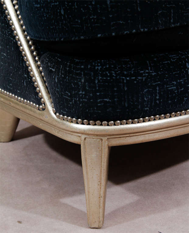 American Pair of Art Deco Style Tub Chairs; After Chairs on the Normandy